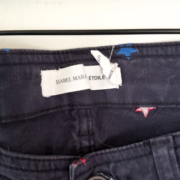 Isabel Marant Etoile Deacon Embroidered Star Jeans 44 XL - Picture 3 of 7